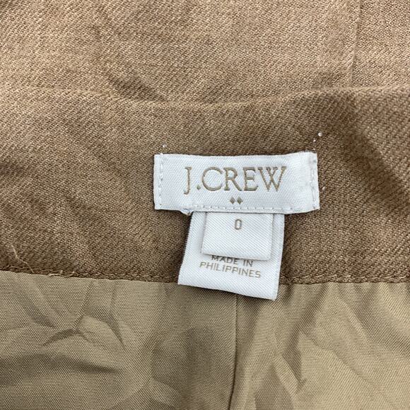 J.Crew Wool Wrap Mini Skirt Women's Brown Size 0 Short - Preowned - Picture 3 of 5